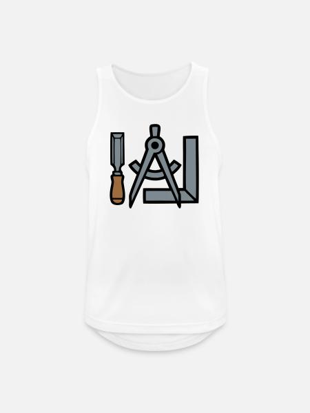 Carpenter Tools Graphic - Men's Breathable Tank Top - white