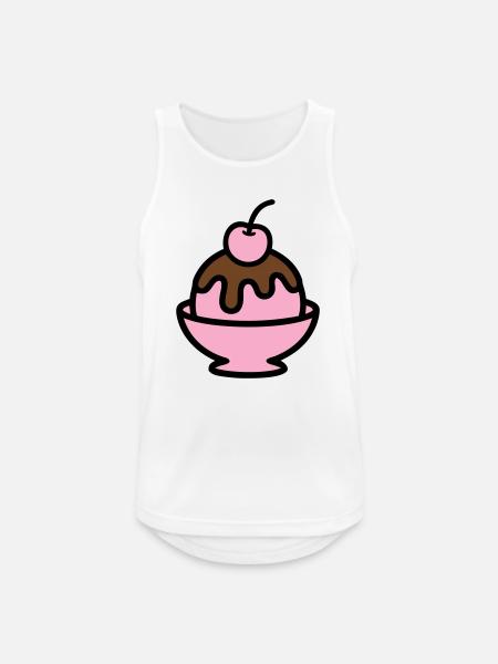 Sundae Cherry Artwork - Men's Breathable Tank Top - white
