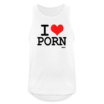 i love porn by wam - Débardeur respirant Homme - blanc - Devant - Nick (188cm)