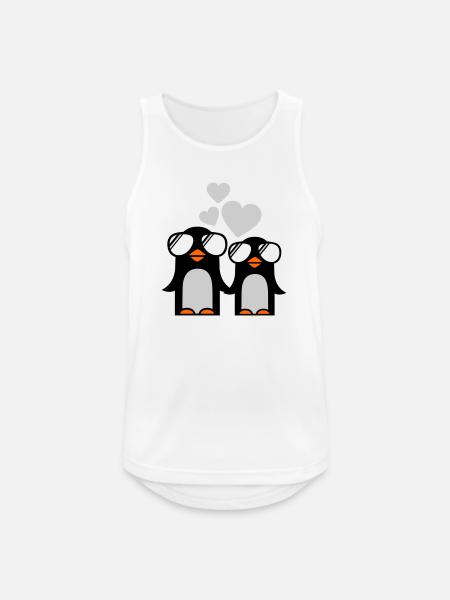 penguins fallen in love - Men's Breathable Tank Top - white