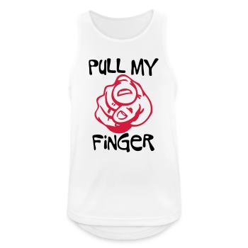 Pull my Finger | you | hand - Débardeur respirant Homme - blanc - Devant - Nick (188cm)