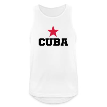 cuba revolucion - Débardeur respirant Homme - blanc - Devant - Nick (188cm)