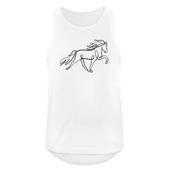 Islandpferd Oneliner im Tölt  - Männer Tank Top atmungsaktiv - Weiß - Vorne - Nick (188cm)
