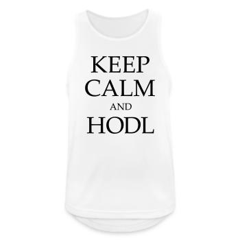 KEEP CALM AND HODL! - Männer Tank Top atmungsaktiv - Weiß - Vorne - Nick (188cm)
