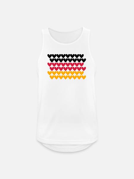 Germany Flag Heart Tile Design - Men's Breathable Tank Top - white