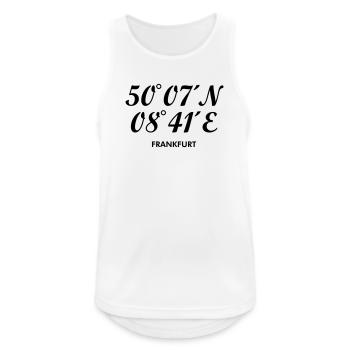 Frankfurter Koordinaten Frankfurt - Männer Tank Top atmungsaktiv - Weiß - Vorne - Nick (188cm)
