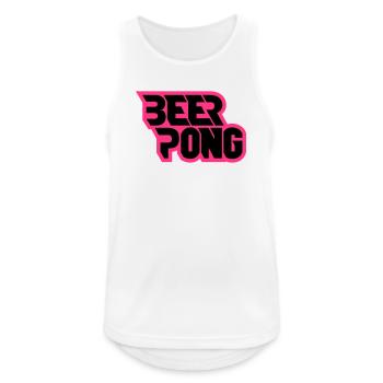Bière Pong style 90s - Débardeur respirant Homme - blanc - Devant - Nick (188cm)