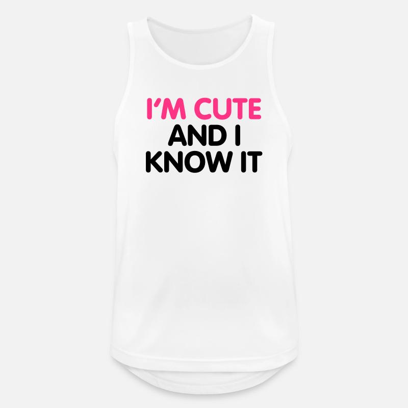 I'm cute and i know it - Men's Breathable Tank Top - white