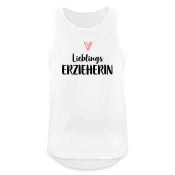 Lieblings Erzieherin Herz Geschenk Kindergarten - Männer Tank Top atmungsaktiv - Weiß - Vorne - Nick (188cm)