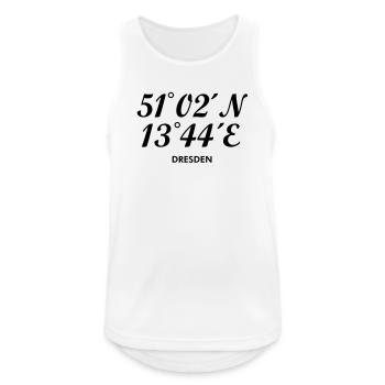 Dresden Koordinaten - Männer Tank Top atmungsaktiv - Weiß - Vorne - Nick (188cm)