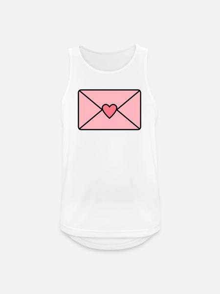 Liebesbrief mit Herz - Männer Tank Top atmungsaktiv - Weiß