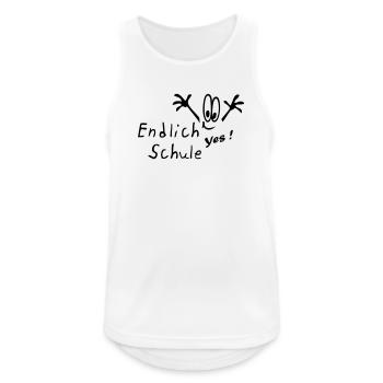 Schule, Schulanfang, Einschulung, Comic - Männer Tank Top atmungsaktiv - Weiß - Vorne - Nick (188cm)