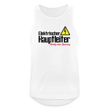 Hauptleiter -Ständig unter Spannung - Männer Tank Top atmungsaktiv - Weiß - Vorne - Nick (188cm)