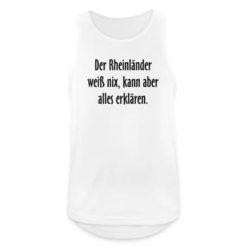 Der Rheinländer - Versuch einer Typologie - Männer Tank Top atmungsaktiv - Weiß - Vorne - Nick (188cm)