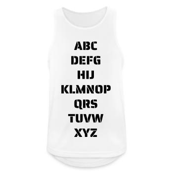 Das Alphabet - Männer Tank Top atmungsaktiv - Weiß - Vorne - Nick (188cm)