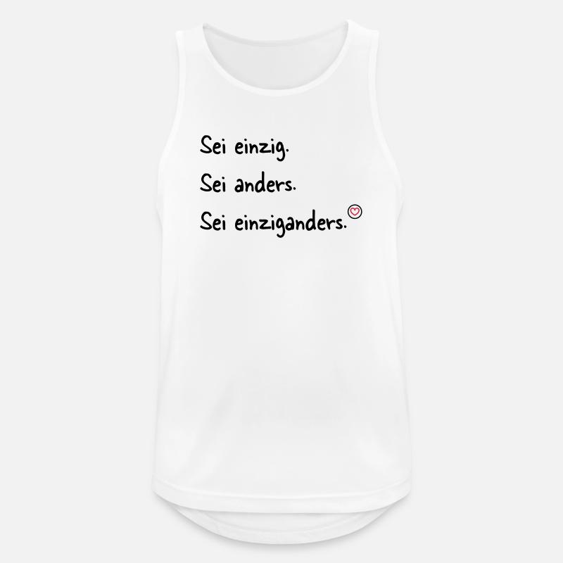 Sei einziganders - Männer Tank Top atmungsaktiv - Weiß