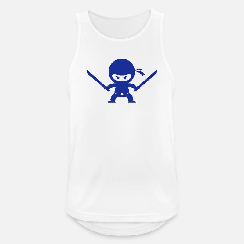 Blauer Ninja mit zwei Schwertern - Männer Tank Top atmungsaktiv - Weiß
