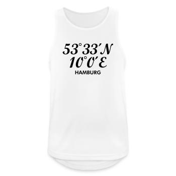 Hamburger Koordinaten von Hamburg - Männer Tank Top atmungsaktiv - Weiß - Vorne - Nick (188cm)