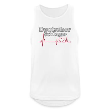 Schlager Party , Schlager Musik , Herzschlag - Männer Tank Top atmungsaktiv - Weiß - Vorne - Nick (188cm)