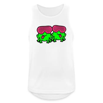 Frösche Party Sonnenbrillen cool lustig Comic Duo - Männer Tank Top atmungsaktiv - Weiß - Vorne - Nick (188cm)