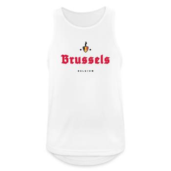 Brussels Bruxelles Belgium - Men's Breathable Tank Top - white - Front - Nick (188cm)