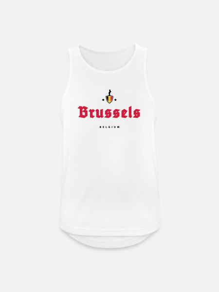 Brussels Bruxelles Belgium - Men's Breathable Tank Top - white