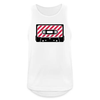 Kassette Retro Mixtape – Musik Kult Motiv - Männer Tank Top atmungsaktiv - Weiß - Vorne - Nick (188cm)