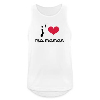 J'aime ma Maman - Débardeur respirant Homme - blanc - Devant - Nick (188cm)