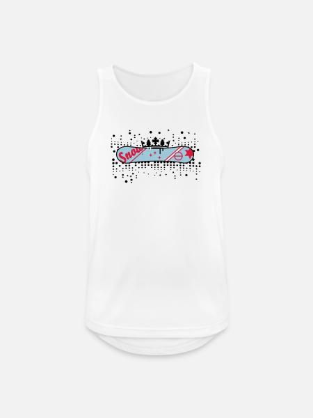 Snowboard with Crown Snowboard King - Men's Breathable Tank Top - white