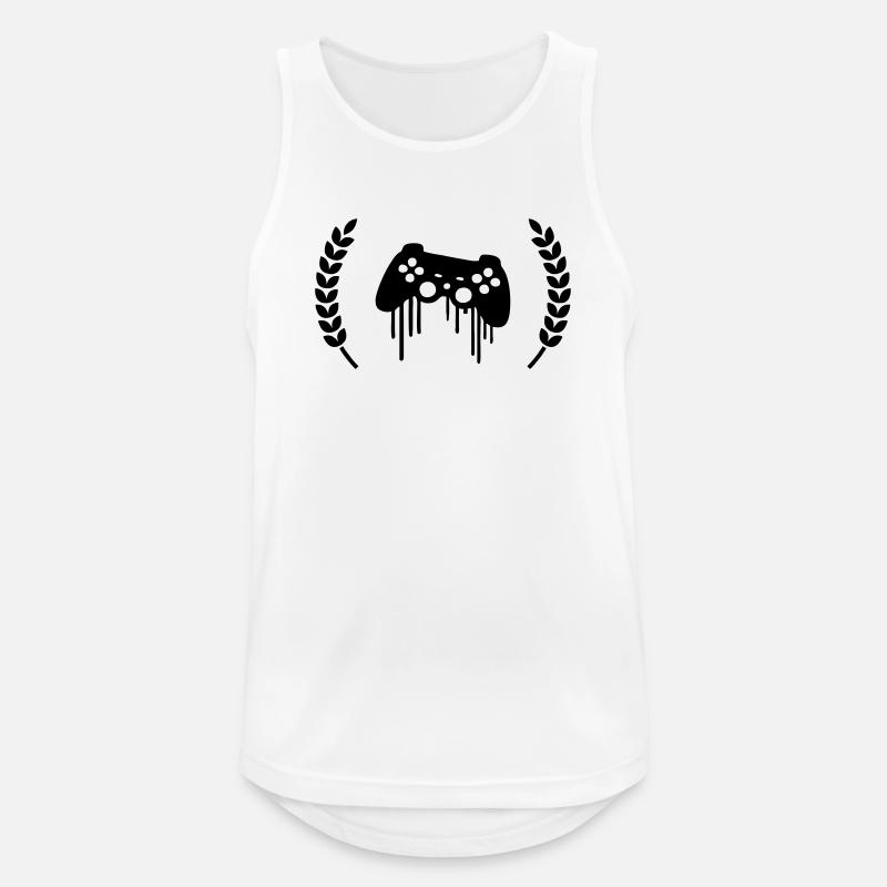 Gaming Controller Wreath Crest - Men's Breathable Tank Top - white