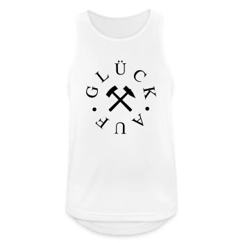 Glück Auf Erzgebirge - Schlägel und Eisen - Männer Tank Top atmungsaktiv - Weiß - Vorne - Nick (188cm)
