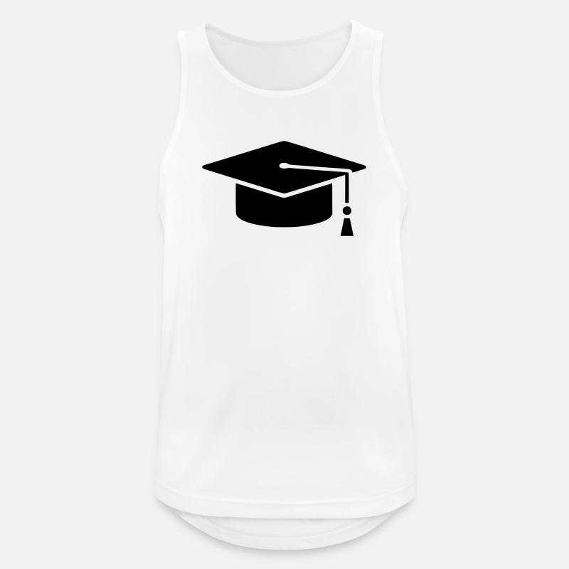 Graduation Cap Absolvent Logo - Männer Tank Top atmungsaktiv - Weiß