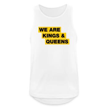We are kings and queens - Männer Tank Top atmungsaktiv - Weiß - Vorne - Nick (188cm)