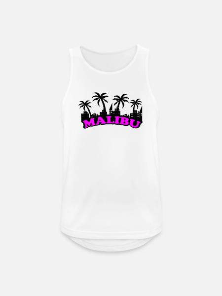 Malibu Neon Pink Font - Men's Breathable Tank Top - white