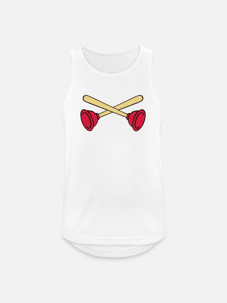 Pömpel crossed - Männer Tank Top atmungsaktiv - Weiß