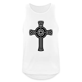Celtic Cross (Kreuz) 02.0 - Männer Tank Top atmungsaktiv - Weiß - Vorne - Nick (188cm)