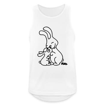 Hase und Häschen - Männer Tank Top atmungsaktiv - Weiß - Vorne - Nick (188cm)