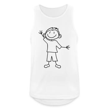 begruner coucous famille peint enfant gribouillage comi - Débardeur respirant Homme - blanc - Devant - Nick (188cm)