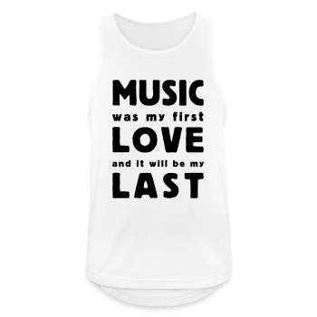 music was my first love - Débardeur respirant Homme - blanc - Devant - Nick (188cm)