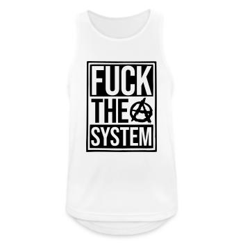 Text fuck the system - Men's Breathable Tank Top - white - Front - Nick (188cm)