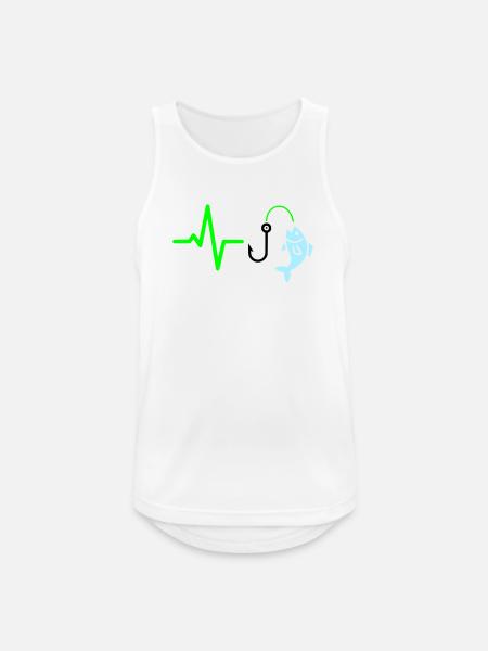 Pulse Line Fishing Fish Icon - Men's Breathable Tank Top - white