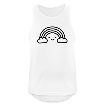 Regenbogen - Männer Tank Top atmungsaktiv - Weiß - Vorne - Nick (188cm)