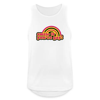 smile if you're gay - Men's Breathable Tank Top - white - Front - Nick (188cm)