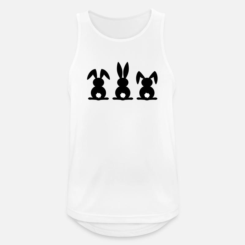 Kaninchen-Silhouette. Frohe Ostern oder Osterfeier. Ei. - Männer Tank Top atmungsaktiv - Weiß