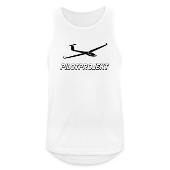 PILOTPROJEKT Segelflug - Männer Tank Top atmungsaktiv - Weiß - Vorne - Nick (188cm)