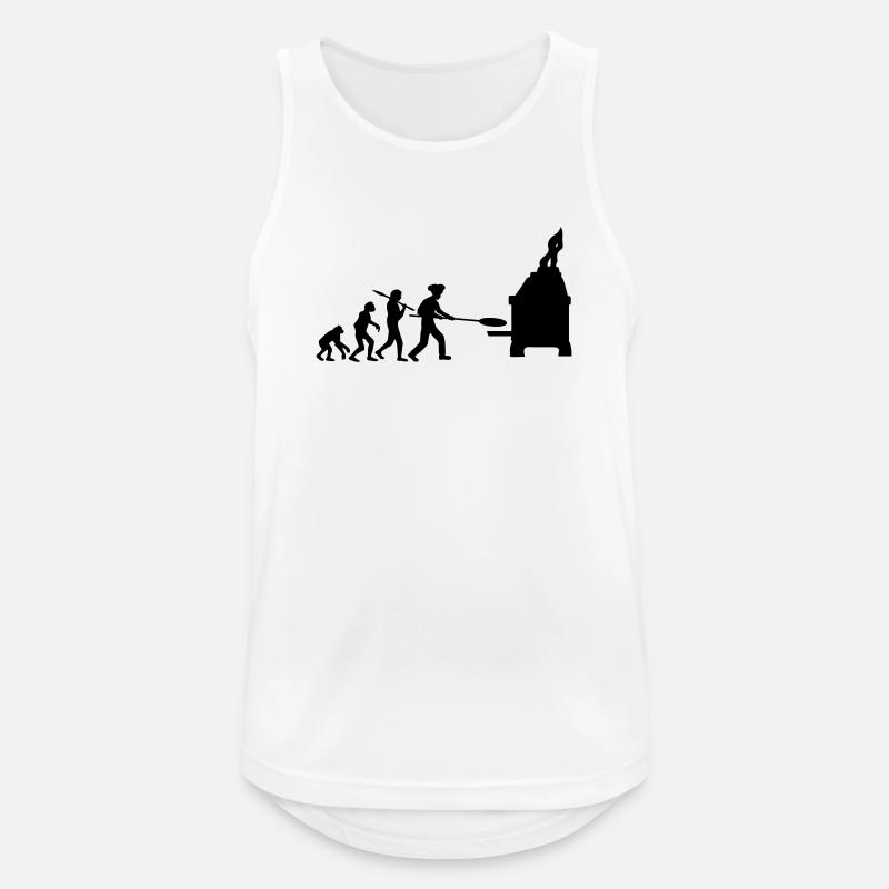 Evolution Pizza Bäcker - Männer Tank Top atmungsaktiv - Weiß