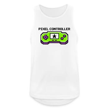 Pixel Controller Logo Grafik - Männer Tank Top atmungsaktiv - Weiß - Vorne - Nick (188cm)