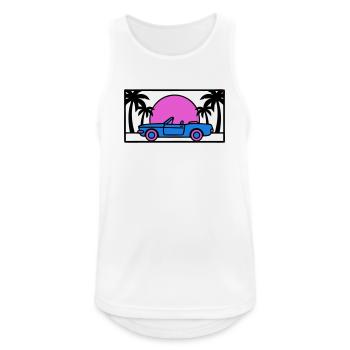Cabrio Palmen Sunset Grafik - Männer Tank Top atmungsaktiv - Weiß - Vorne - Nick (188cm)