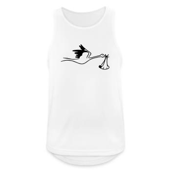 Storch mit Baby - Männer Tank Top atmungsaktiv - Weiß - Vorne - Nick (188cm)