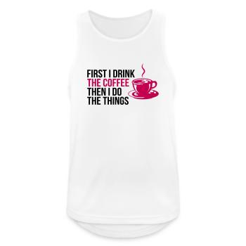 First I drink the coffee - coffee - Men's Breathable Tank Top - white - Front - Nick (188cm)